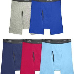 NWT 5 PACK Fruit of the Loom Men's Coolzone Boxer Briefs Assorted Colors